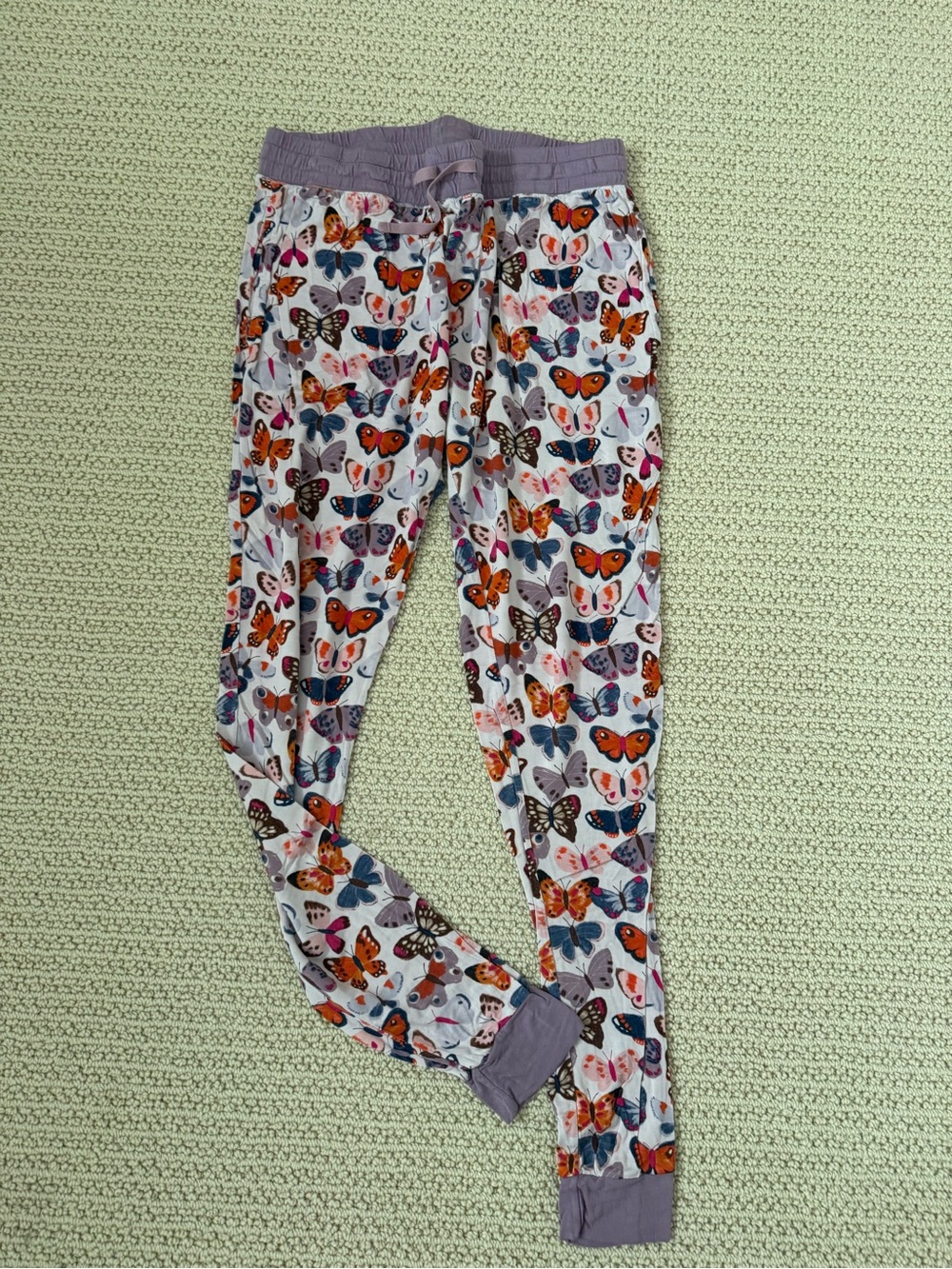 Little Sleepies Purple Trim Butterfly Print Pajama Pants - Size S